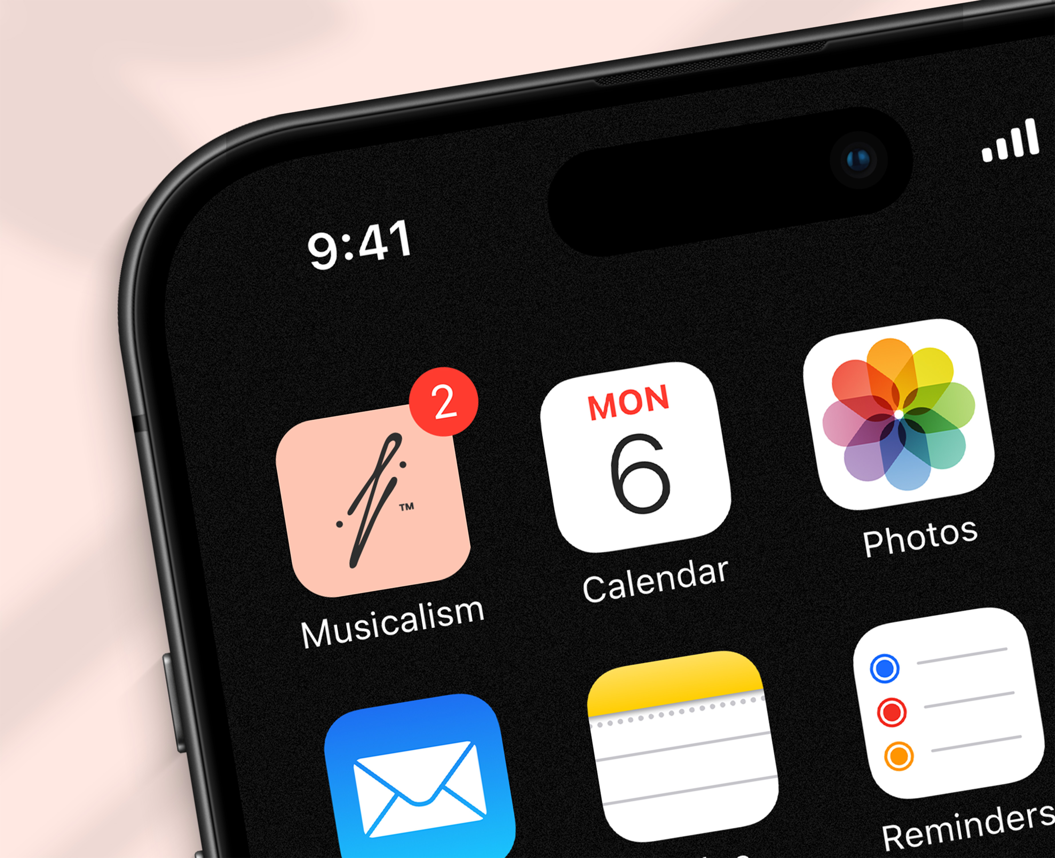 Musicalism mobile app mockup